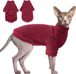 Idepet Sphynx Hairless Cats Sweater Shirt Kitten Soft Puppy Clothes Pullover Cute Cat Pajamas Jumpsuit Cotton Apparel Pet Winter Turtleneck for Cats and Teacup Chihuahua Small Dogs(Green,XS) - Image 9
