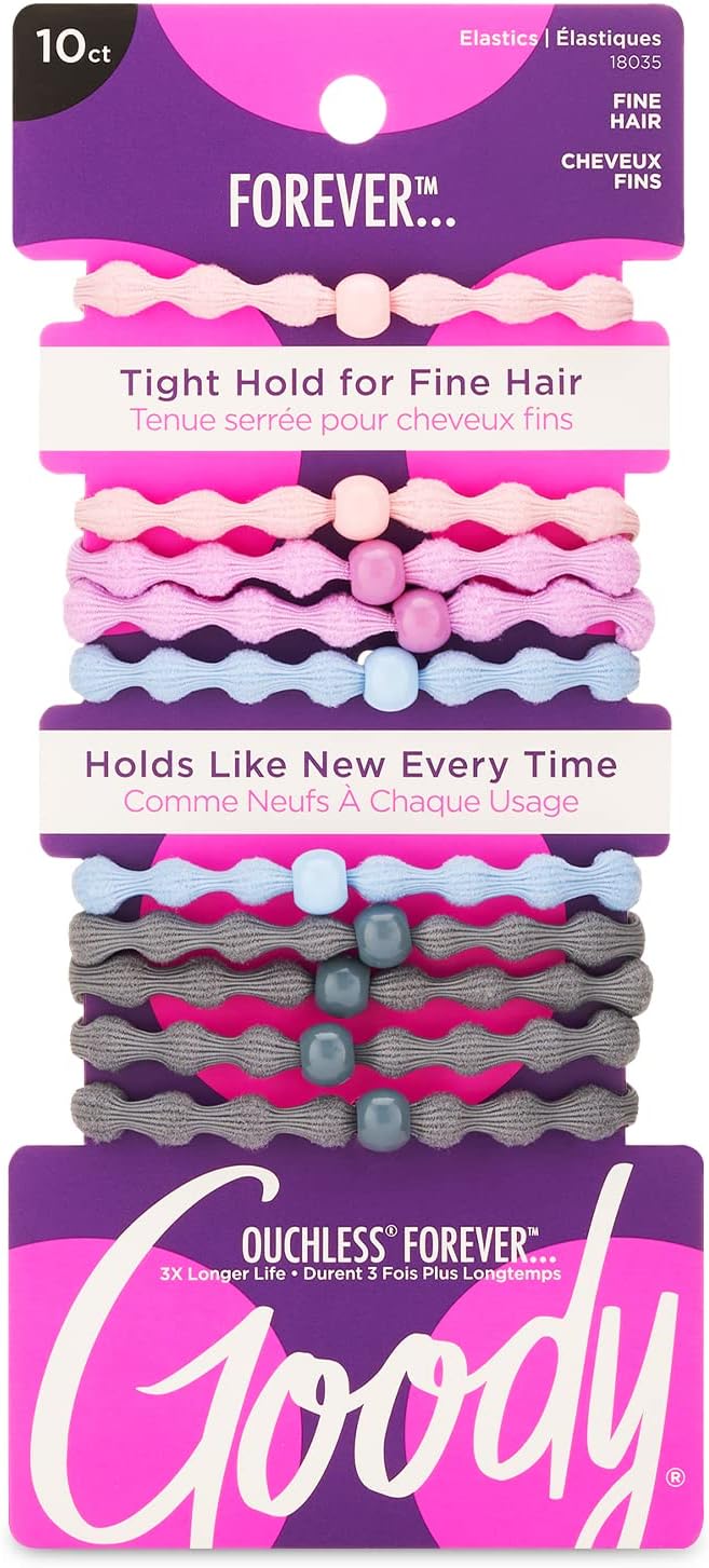 Goody Ouchless Forever Fine Hair Elastics front view packaging