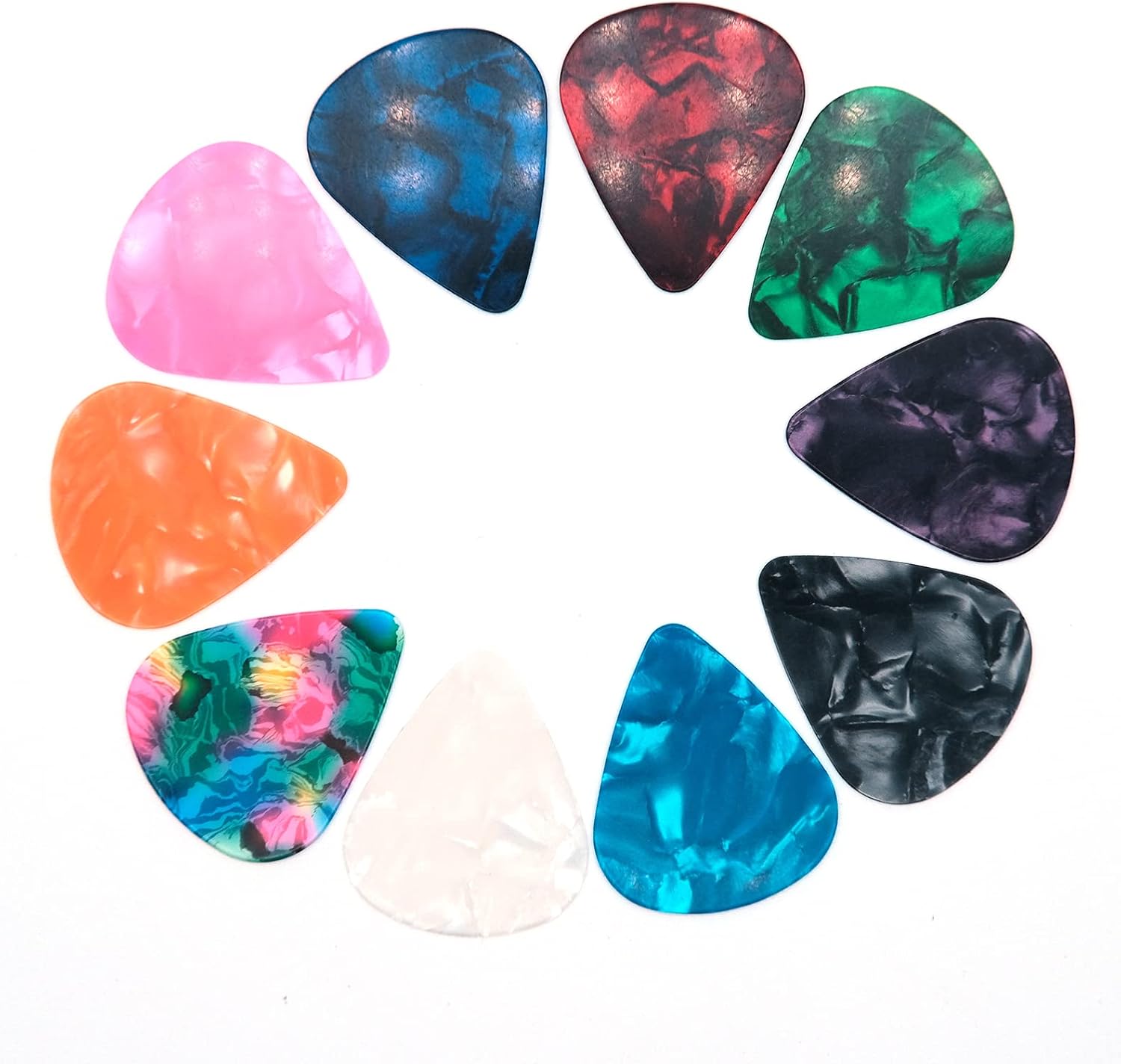Harpfeas abstract art celluloid guitar picks front view