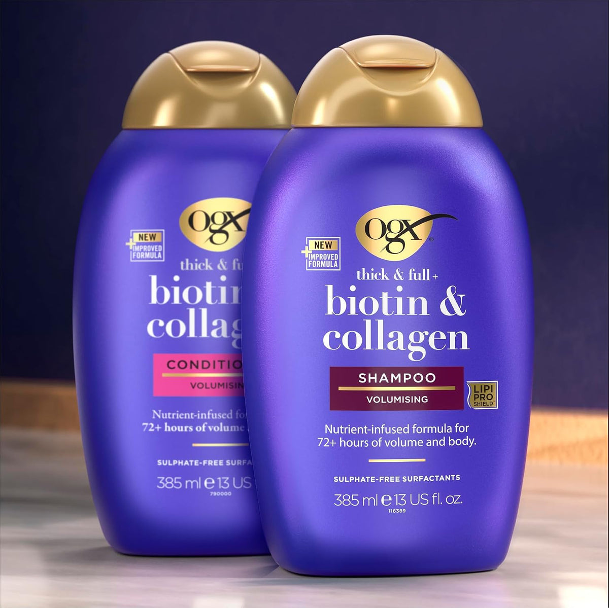 OGX 13 Fluid Ounce conditioner bottle texture demonstration
