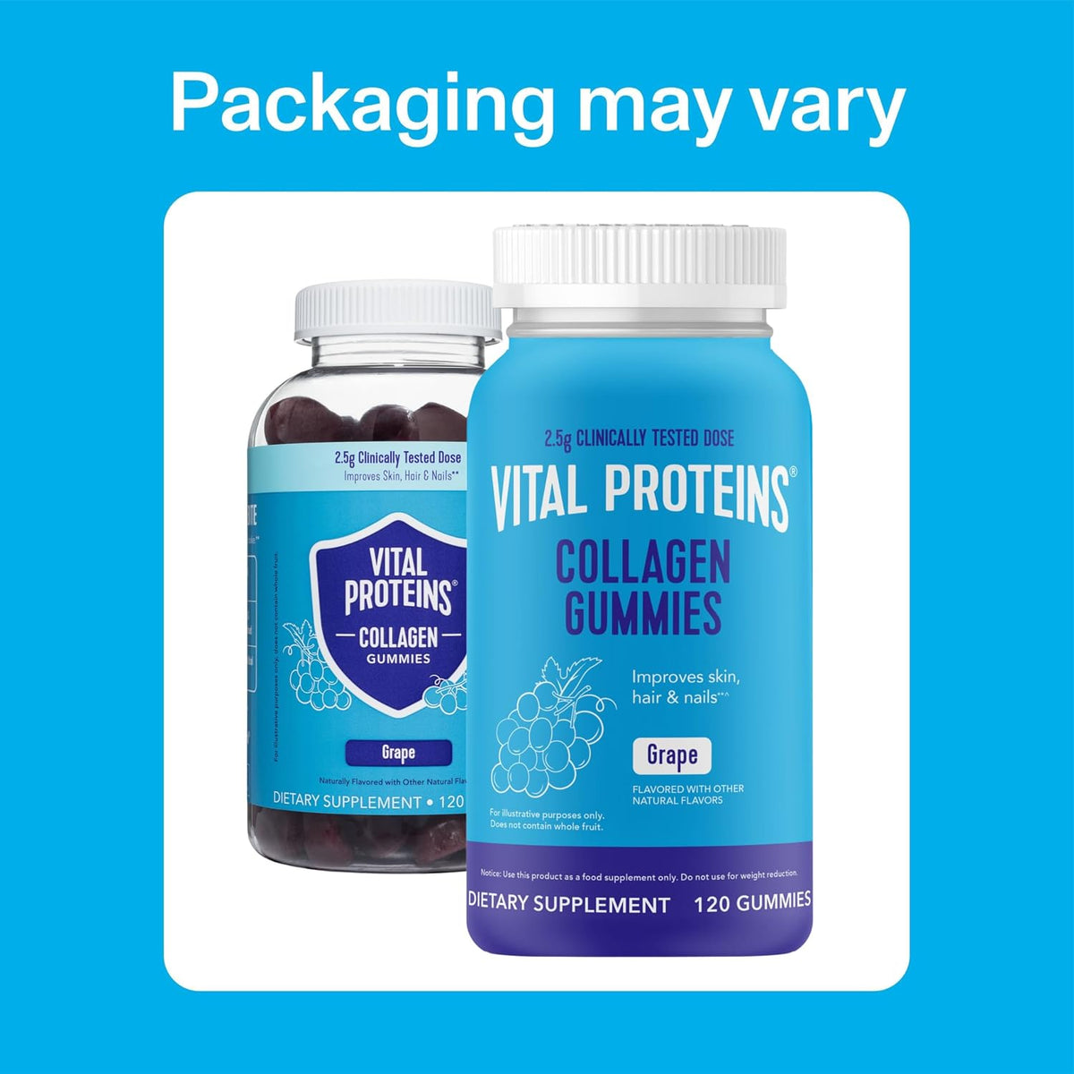 Vital Proteins collagen gummies 120 count nutritional label