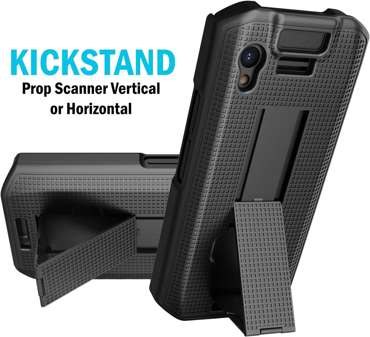 Nakedcellphone case with kickstand propped horizontally