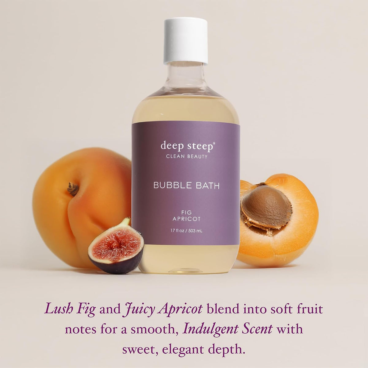 Deep Steep fig apricot bubble bath texture and lather foam