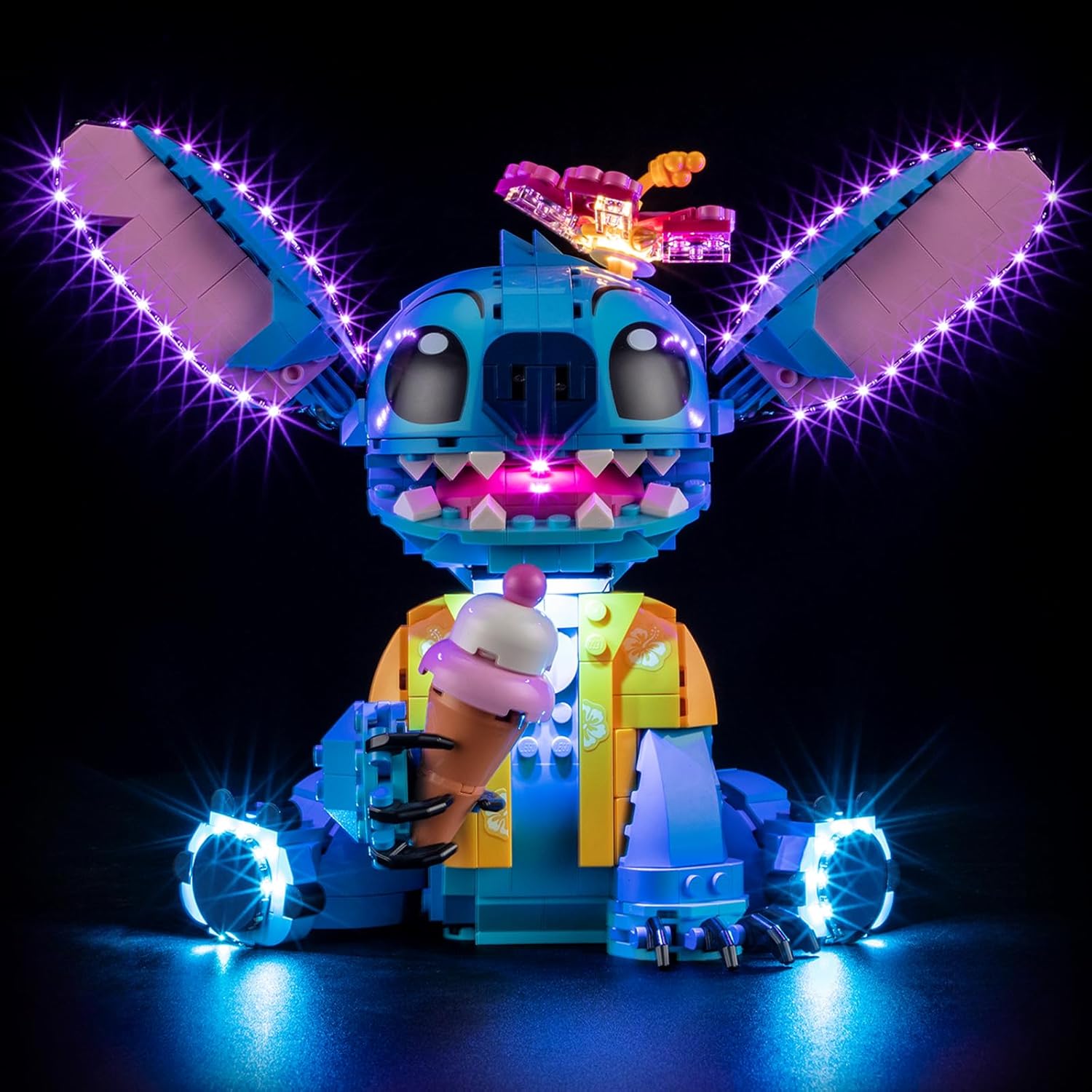 Koetbyby LED light kit for Lego Stitch front view