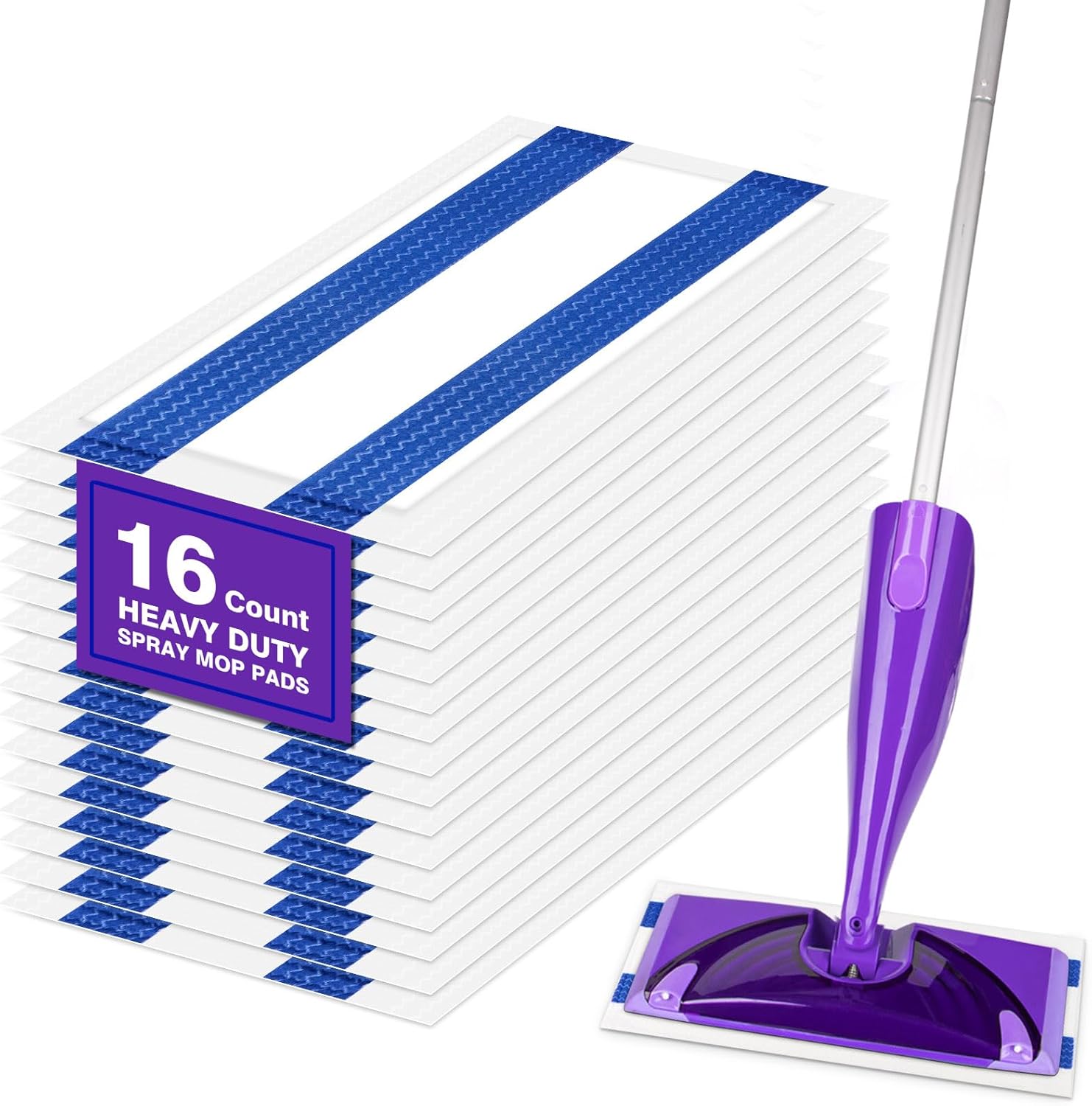 HOMEXCEL multi layer dry floor mop pads refills 16 count front view packaging
