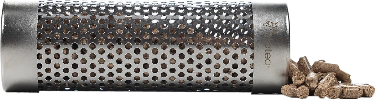Recteq 6 Inch Smoke Tube front view stainless steel smoker accessory