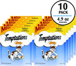 Temptations hairball control indoor care cat snacks packaging closeup