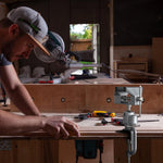 ZTUKOMN 3-inch aluminum alloy vise holding a woodworking piece.
