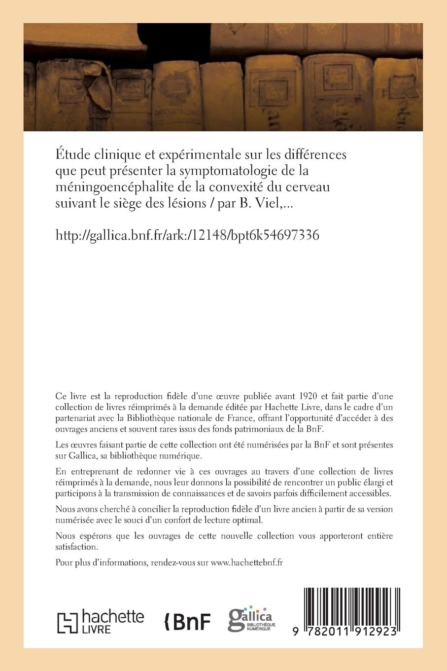 French Edition Étude Clinique Et Expérimentale paperback back cover and spine details