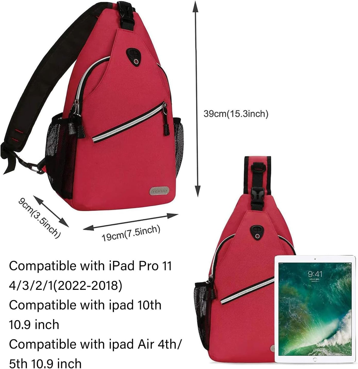 Mosiso small crossbody bag zipper compartments and pockets
