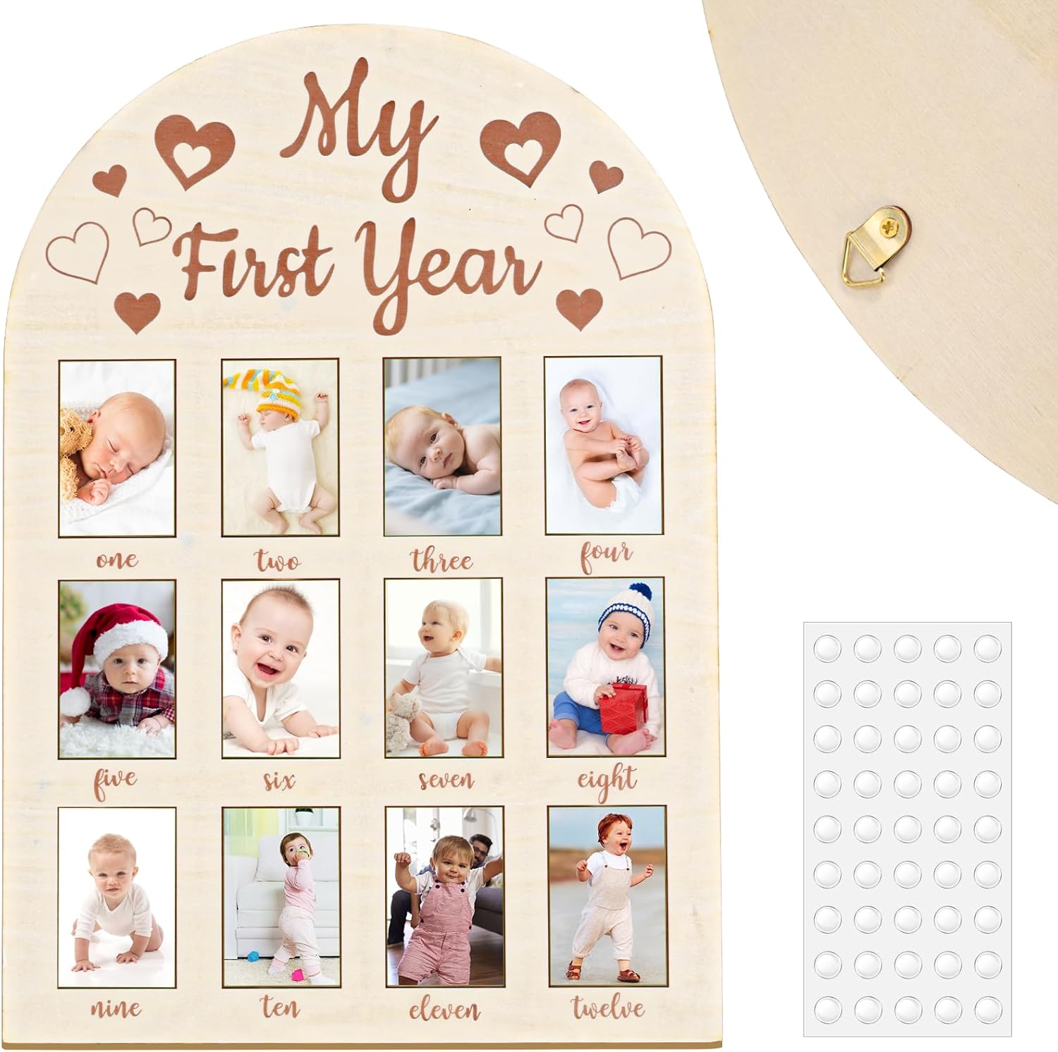 Daco Min my first year wooden photo frame front view