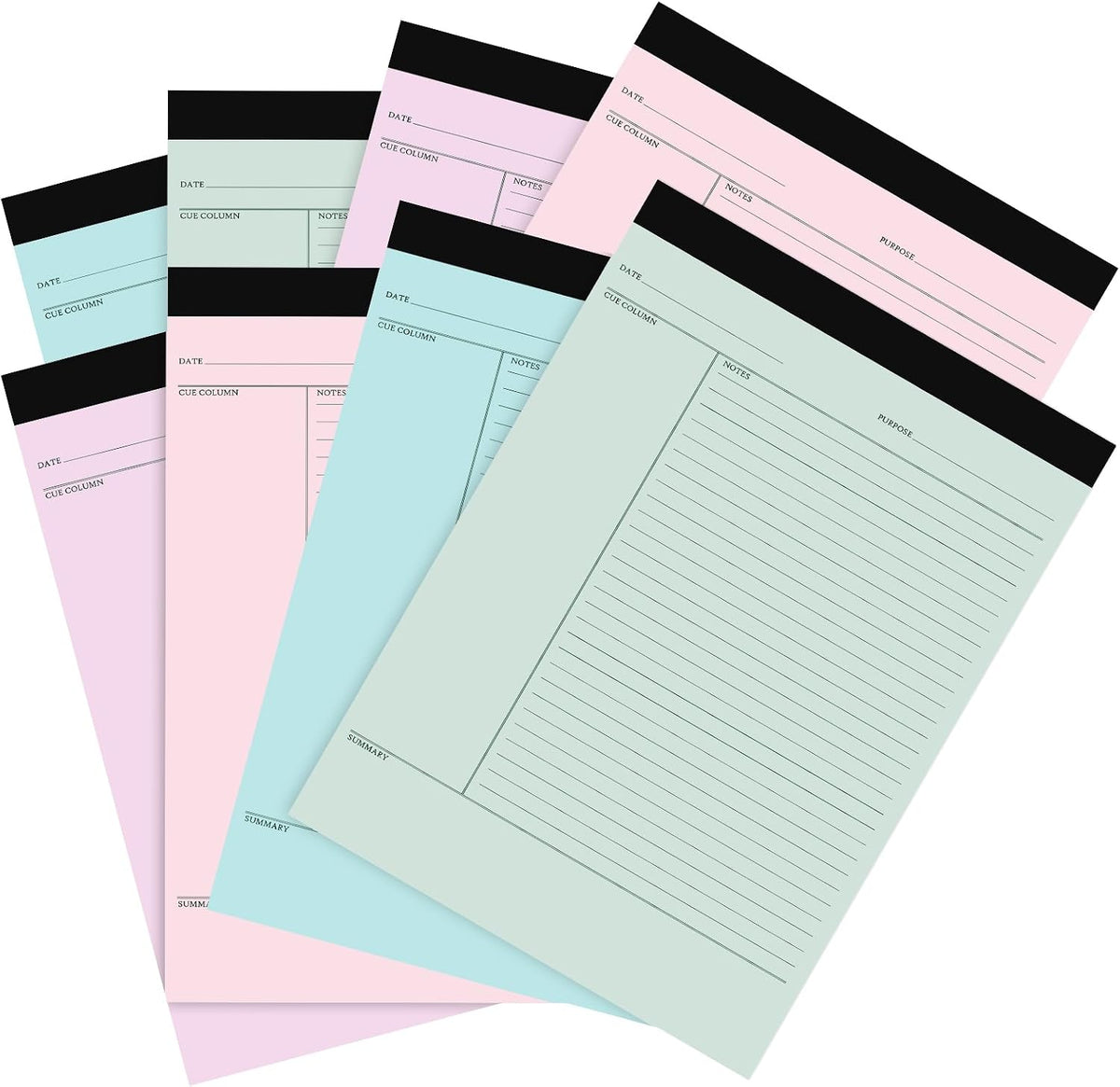 PerKoop 8 Pcs Writing Note Pads front view stationery
