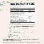 Micro Ingredients turmeric curcumin 1000mg capsule bottle back label