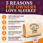 Sleekez deshedding grooming tool stainless steel blade detail