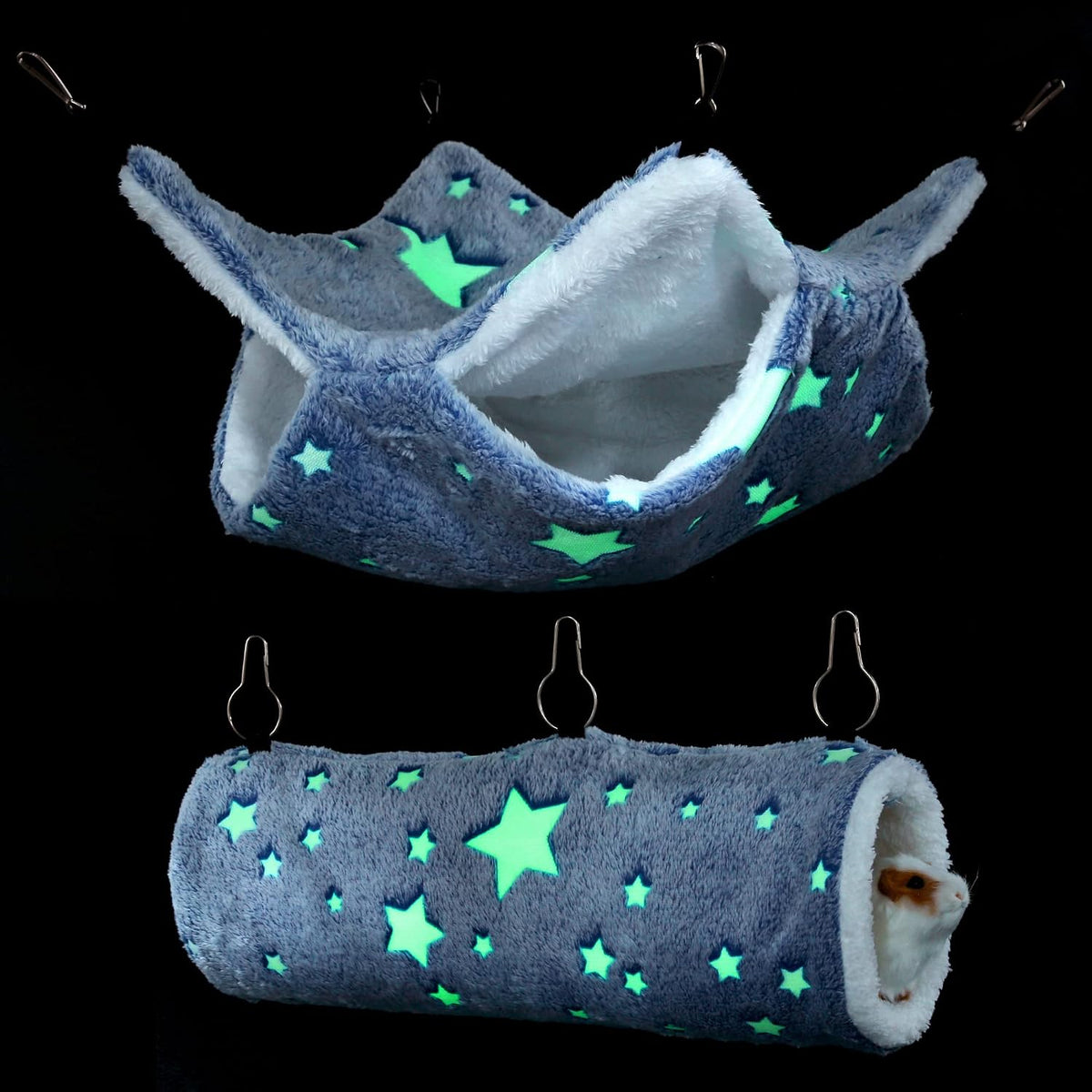 Mogoko Luminous Small Pet Hammock and Tunnel Set front view