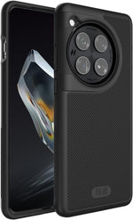 TUDIA MergeGrip OnePlus 12 case front view showcasing matte black finish