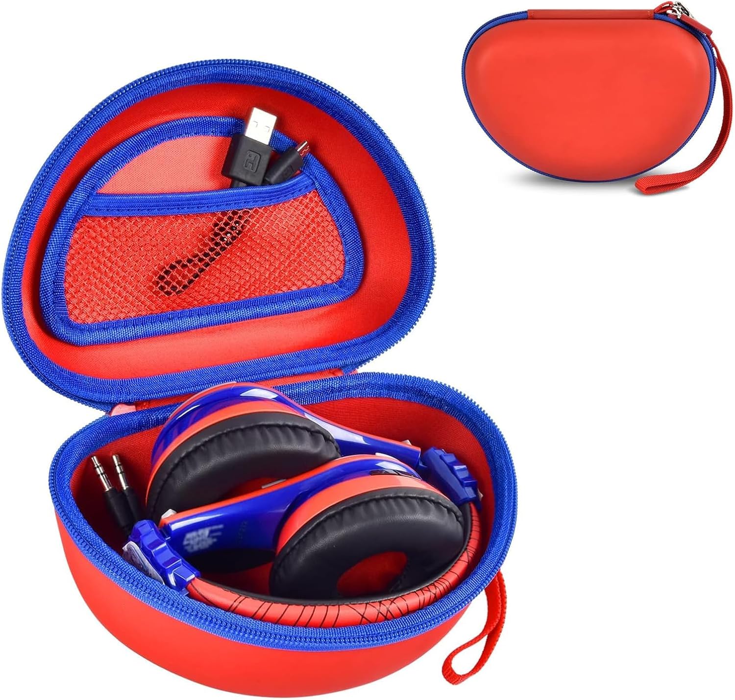 ANKHOH Kids Headphone Case for eKids for Beats Solo3 Headphones, Red | Hard Shell Case with Mesh Cable Pocket for Kids Headsets, Organized Storage for Home and travel, Box Only - Image 1