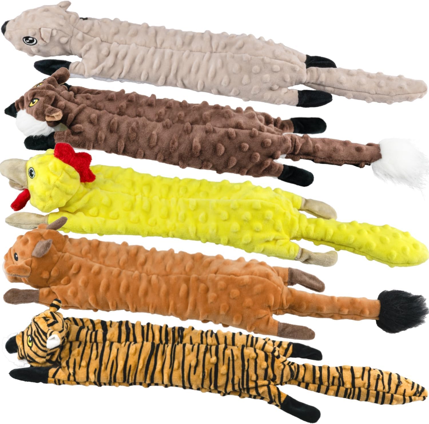 Sharlovy dog squeaky toys 5 pack front view for pets