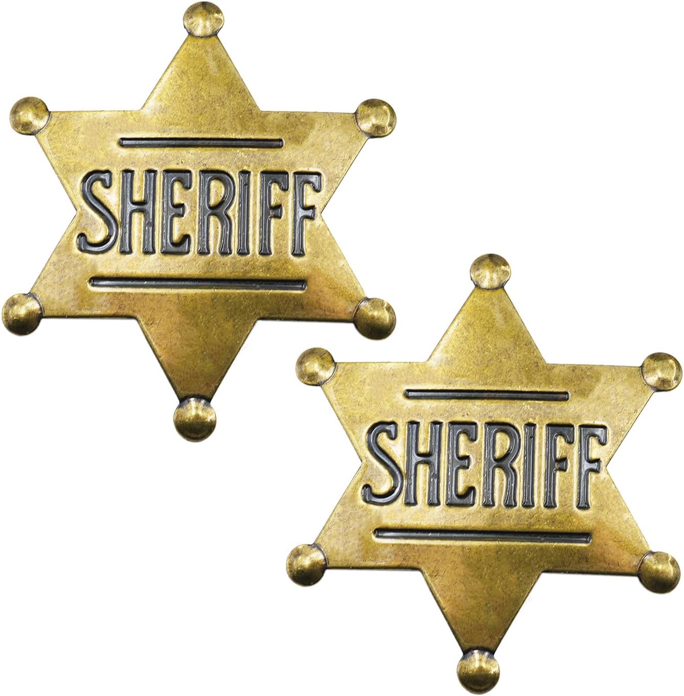 SQEYYGI metal sheriff badges front view showcasing authentic antique bronze finish