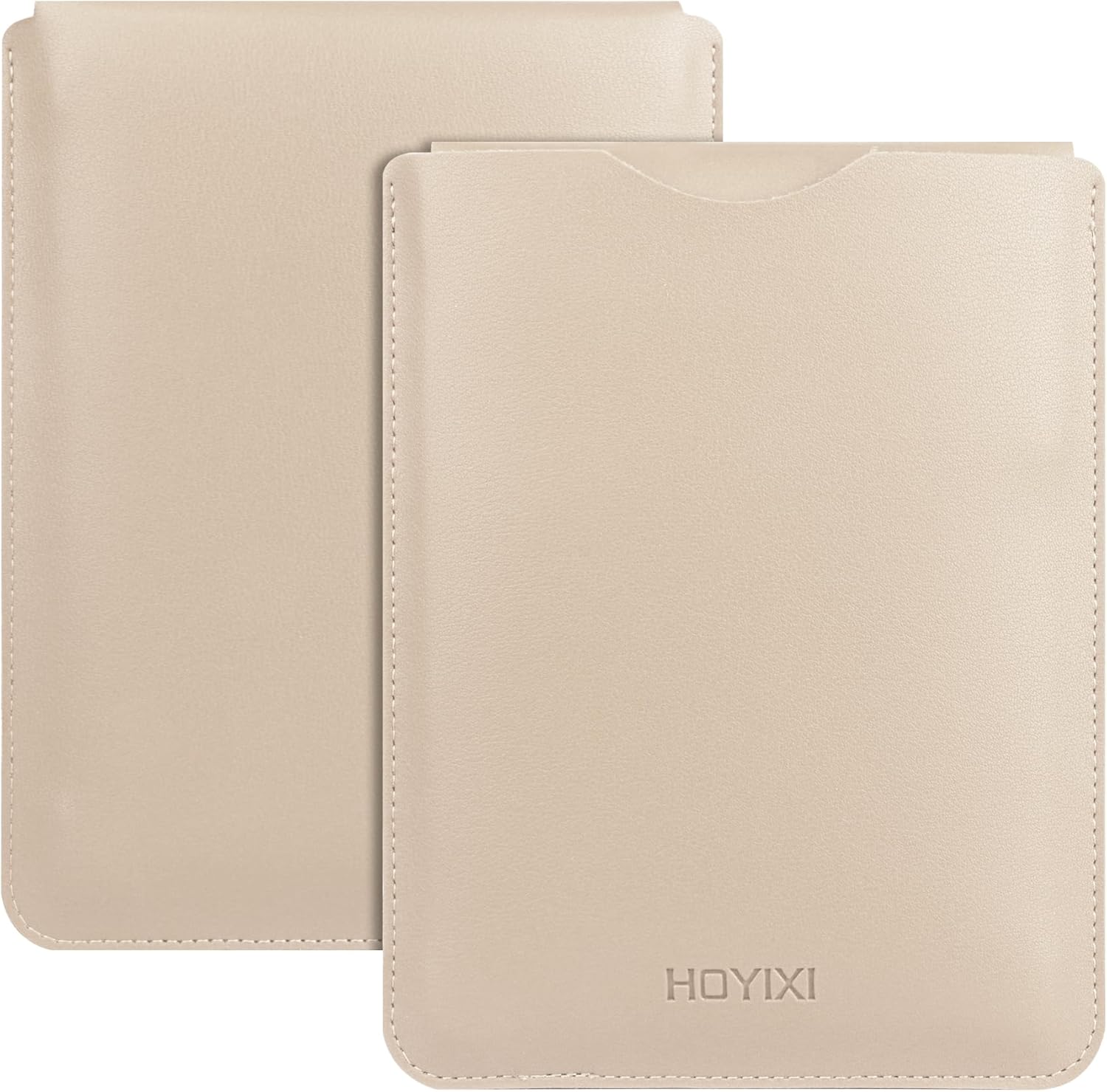 HoYiXi white 6-inch e-reader leather sleeve front view