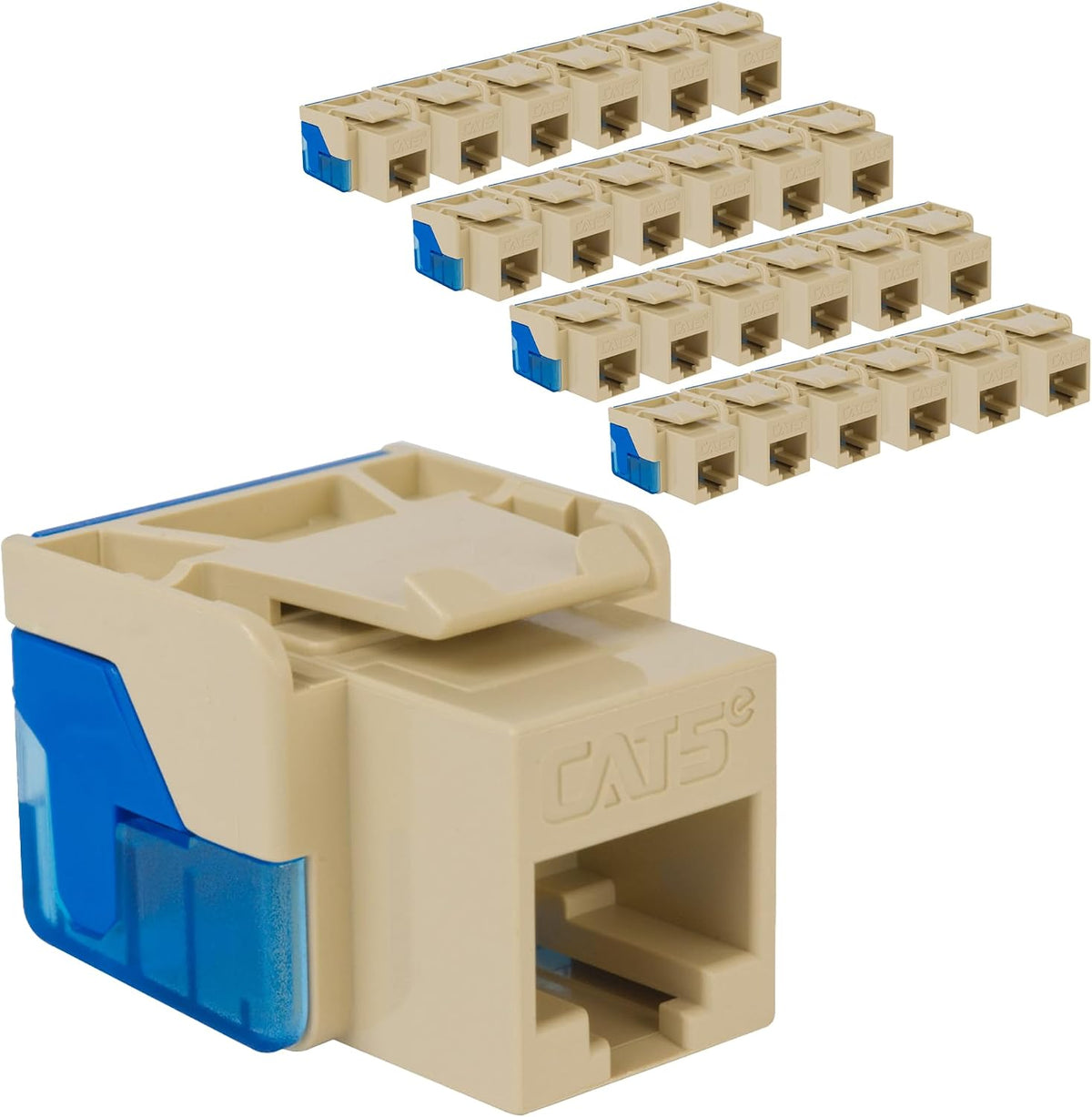 ICC CAT5e Keystone Jack with Inline IDC No Pair Split Wiring (Easier Termination) UL Listed PoE++ TAA VoIP Compliant for Wall Plate or Patch Panel, Works with JackEasy Termination Tool, Red - Image 13