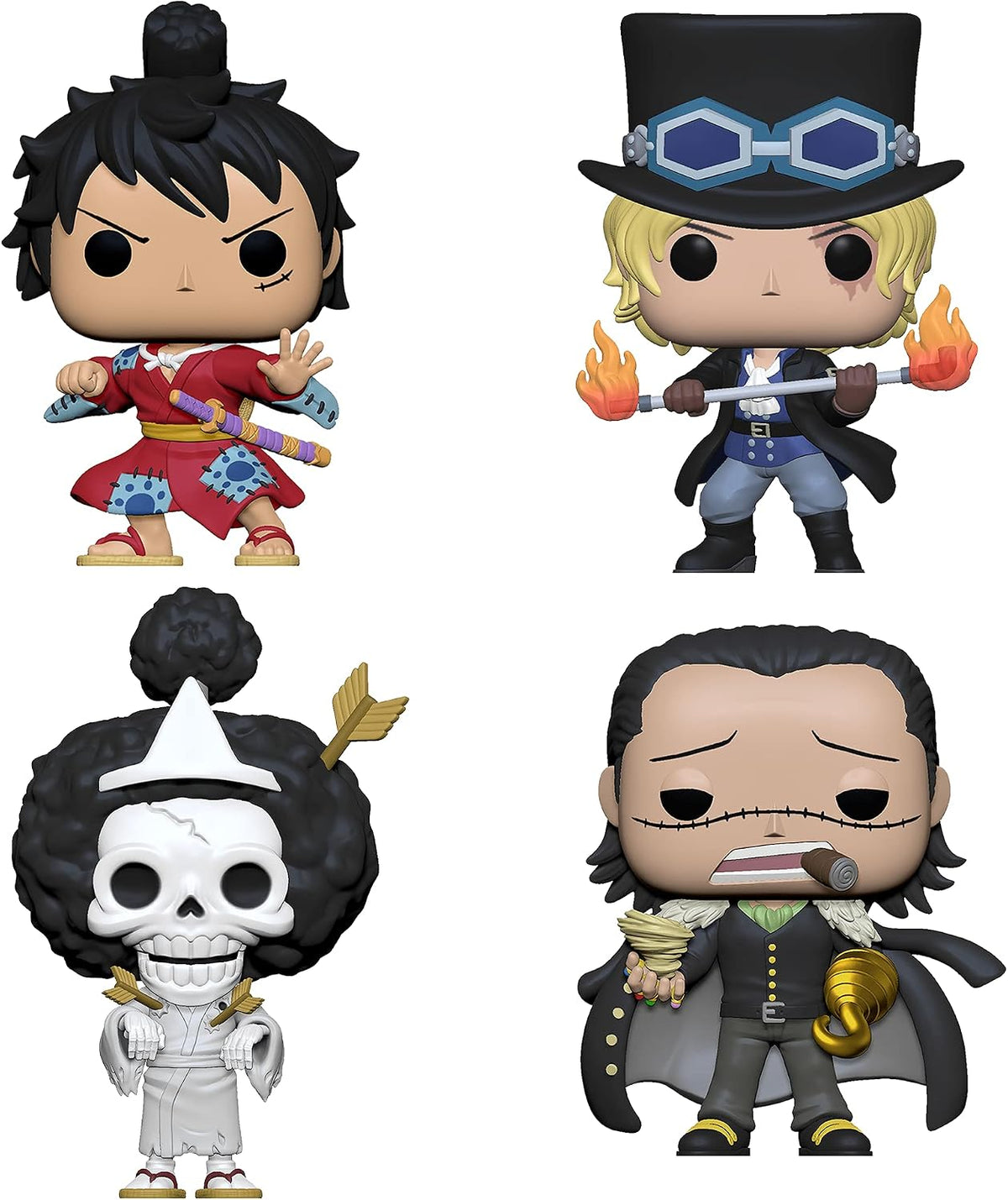 Funko Pop Anime One Piece Set of 4 front view collectibles