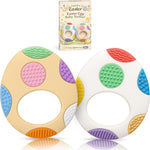 Easter Eggs Baby Teething Toys 2-Pack - Multi Texture Silicone Teethers for Teething Relief, Soft Chew Toys for Toddlers, Infants & Newborn, First Easter Gifts Basket Stuffers for Boys & Girls - Image 1