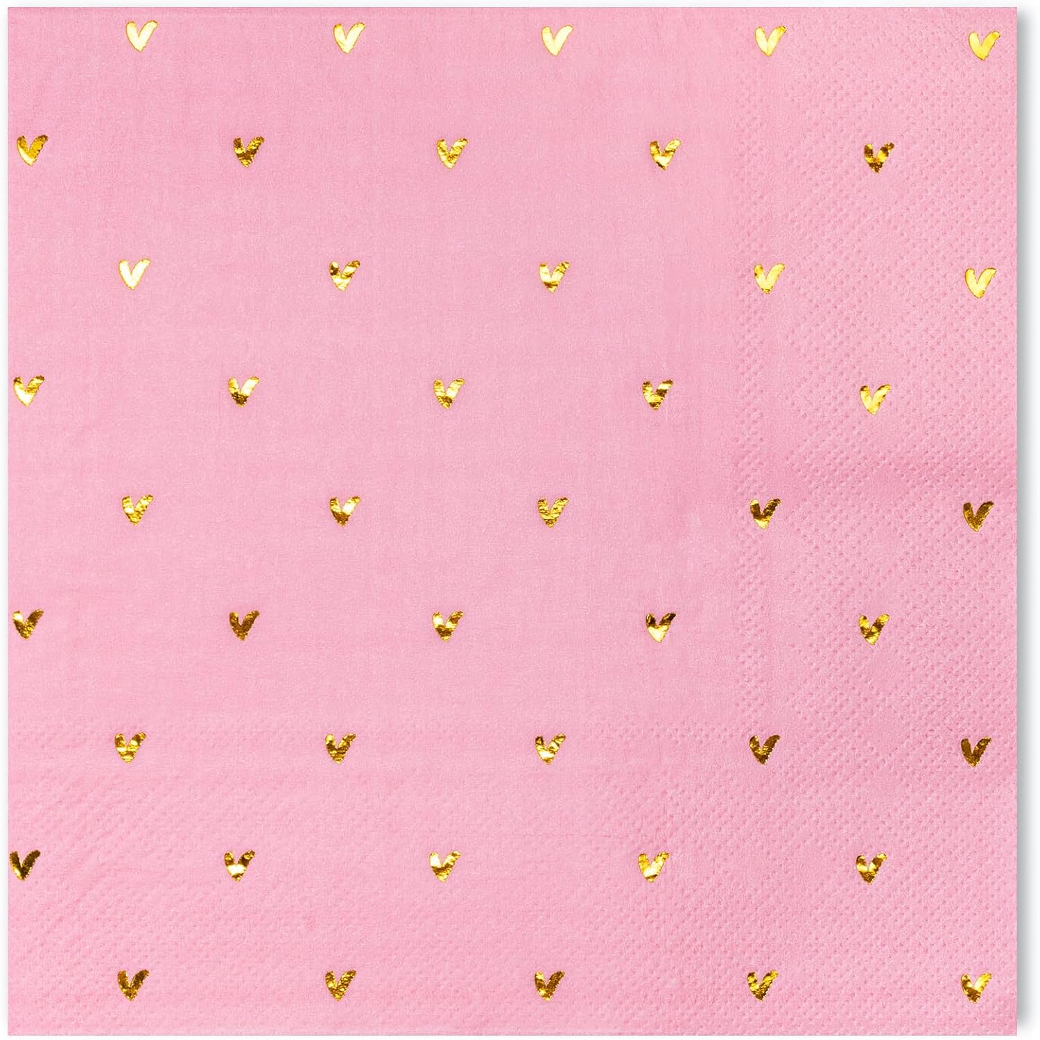 Wrapaholic pink heart luncheon napkins front view