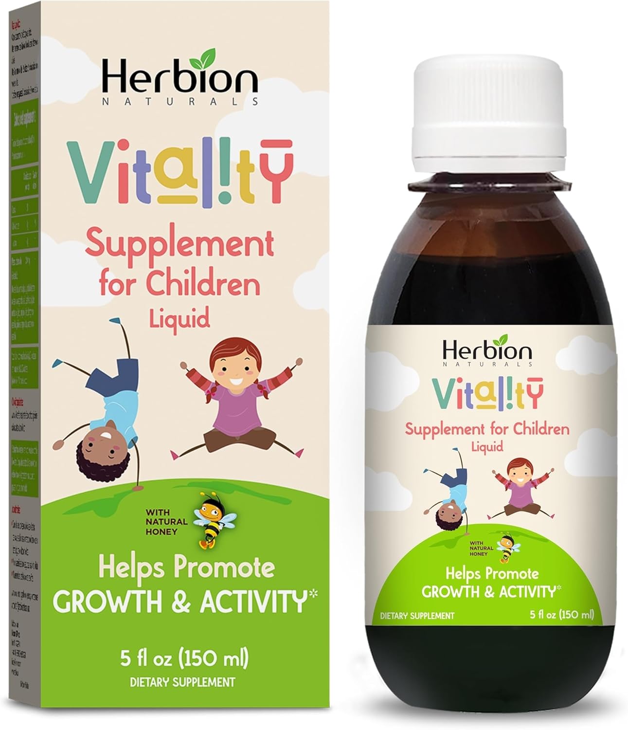 Herbion Naturals vitality supplement for children front view bottle
