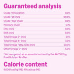 Premium omega 3 liquid pet supplement bottle showing feeding and dosage instructions.