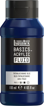 Liquitex BASICS Acrylic Fluid Paint, 118ml (4-oz) Bottle, Light Blue Permanent - Image 12