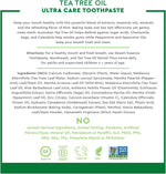 Desert Essence Ultra Care Toothpaste cap open showing paste texture
