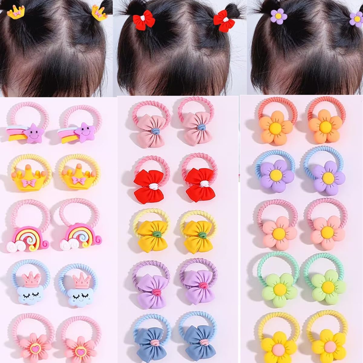 Ohnanana toddler hair ties front view set of 30