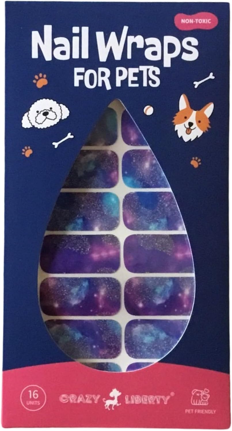 Glitter Stardust pet nail stickers strip sheet with included mini nail file