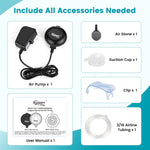 Hygger quiet air pump packaging and included accessories