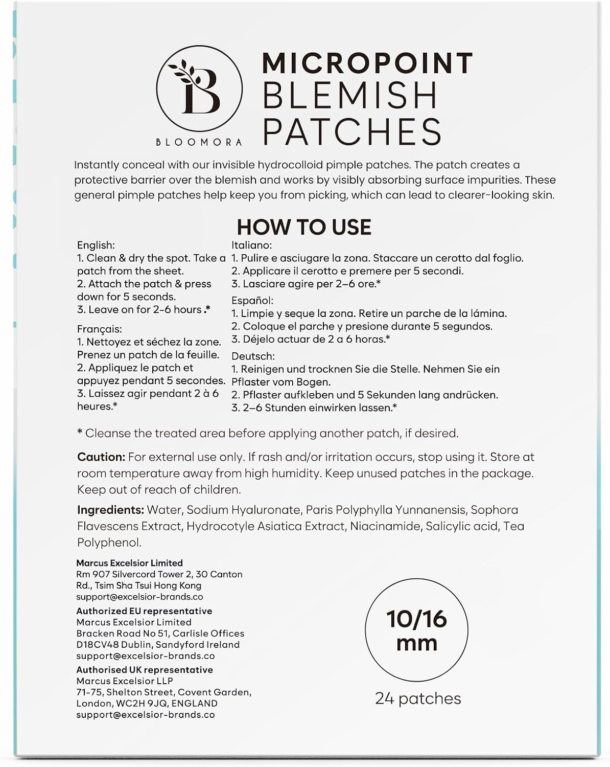 Demonstration of early stage blemish patch application
