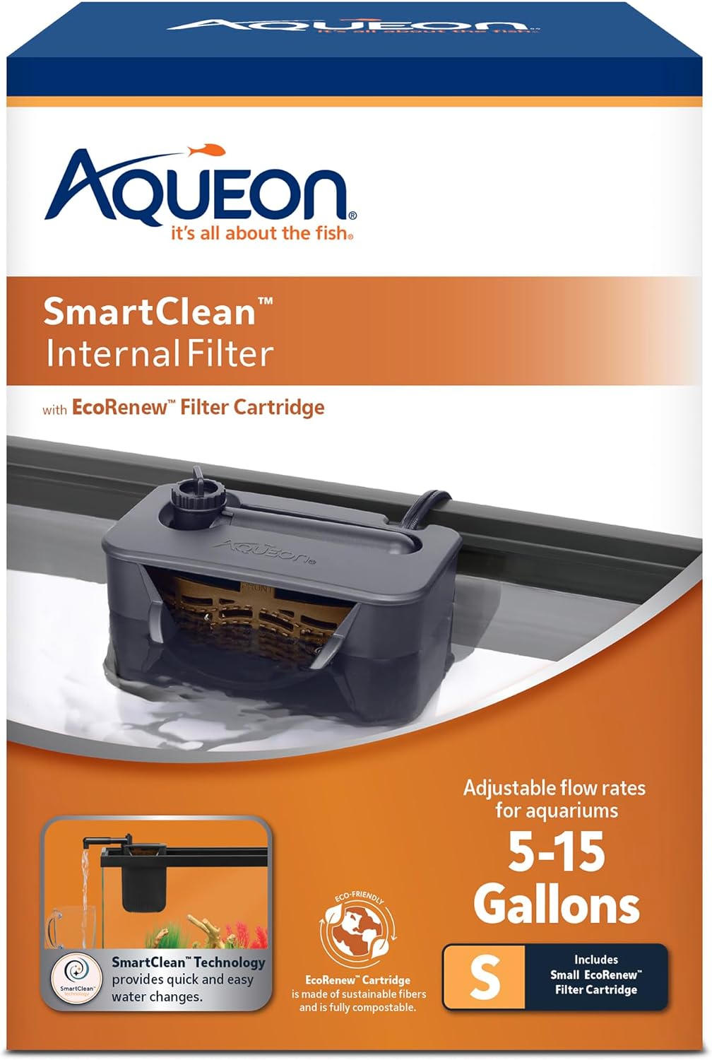 Aqueon Quietflow internal filter front view aquarium equipment