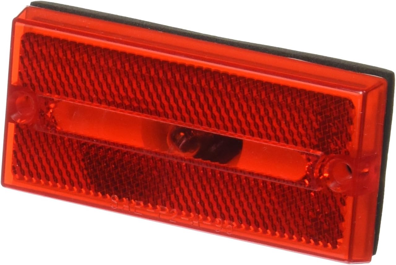 Peterson Manufacturing V132R red rectangular clearance side marker light front view showcasing the integrated reflex lens.