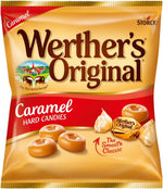 Werther's Original imported hard caramels in a decorative glass bowl.