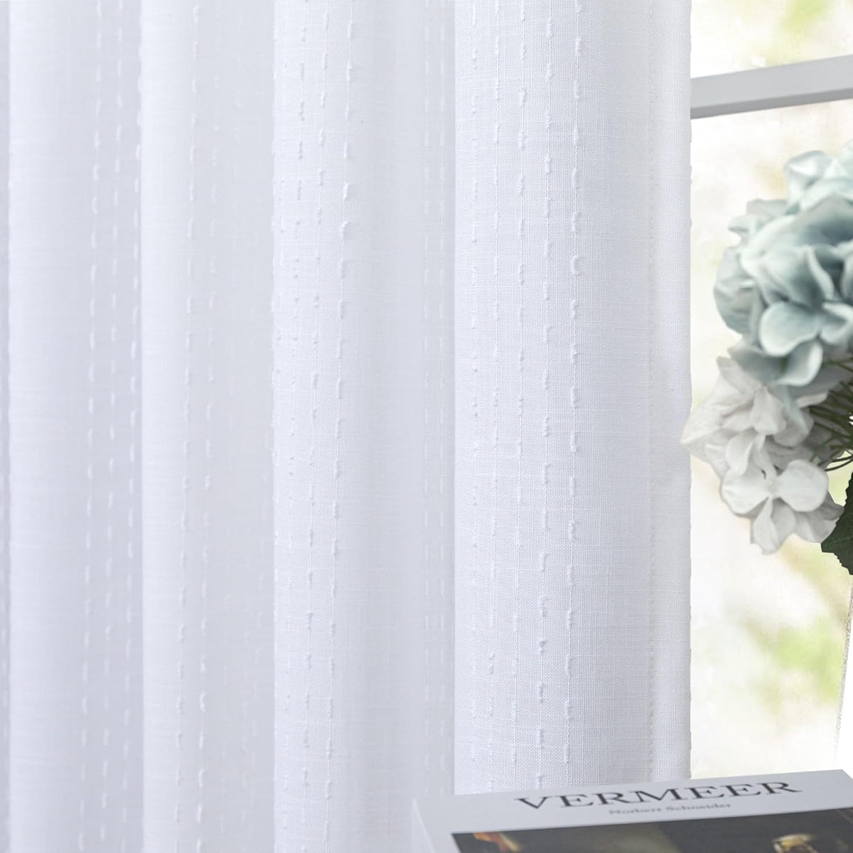 Pitalk 102 inch curtain panels hanging in bedroom