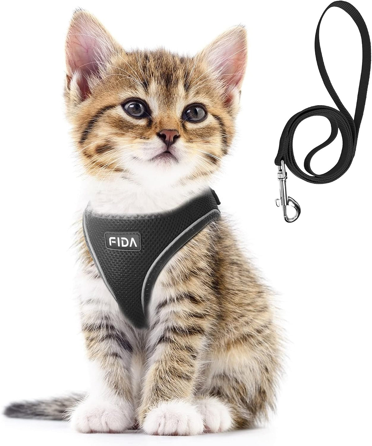 Fida Cat Harness and Leash Set for Walking Kitten and Puppy, Escape Proof Kitten Harness with Breathable Lightweight Soft Mesh, Adjustable Reflective Step-in Design. (XXXS, Green) - Image 11