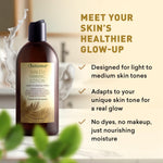 Just Nutritive Sunless Tanning Lotion dispensed texture on skin