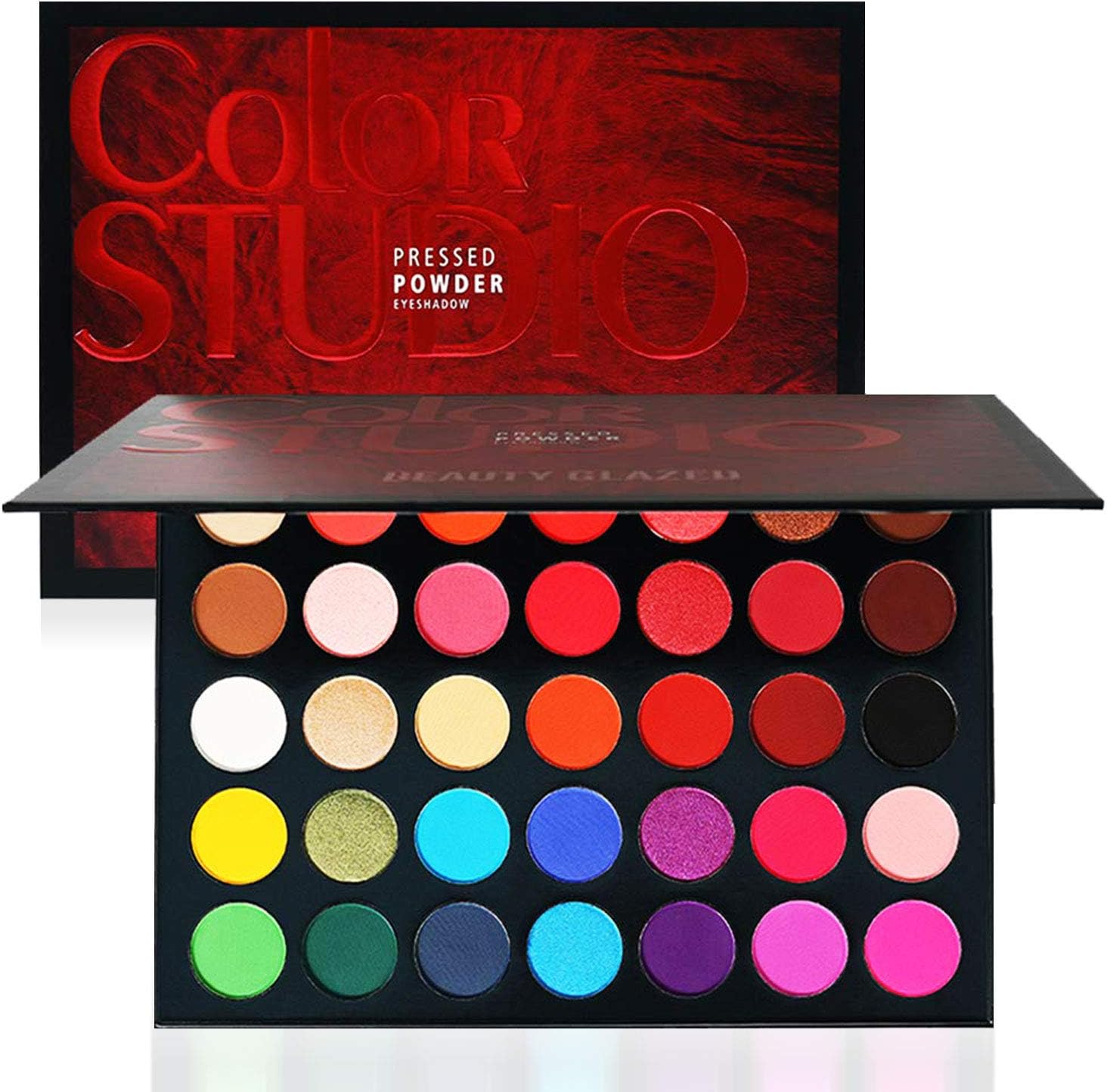 BestLand 35 Color Studio Eyeshadow Palette front view showing the diverse matte and shimmer shade selection.