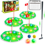 Vatos light up golf putting game set front view showing LED holes