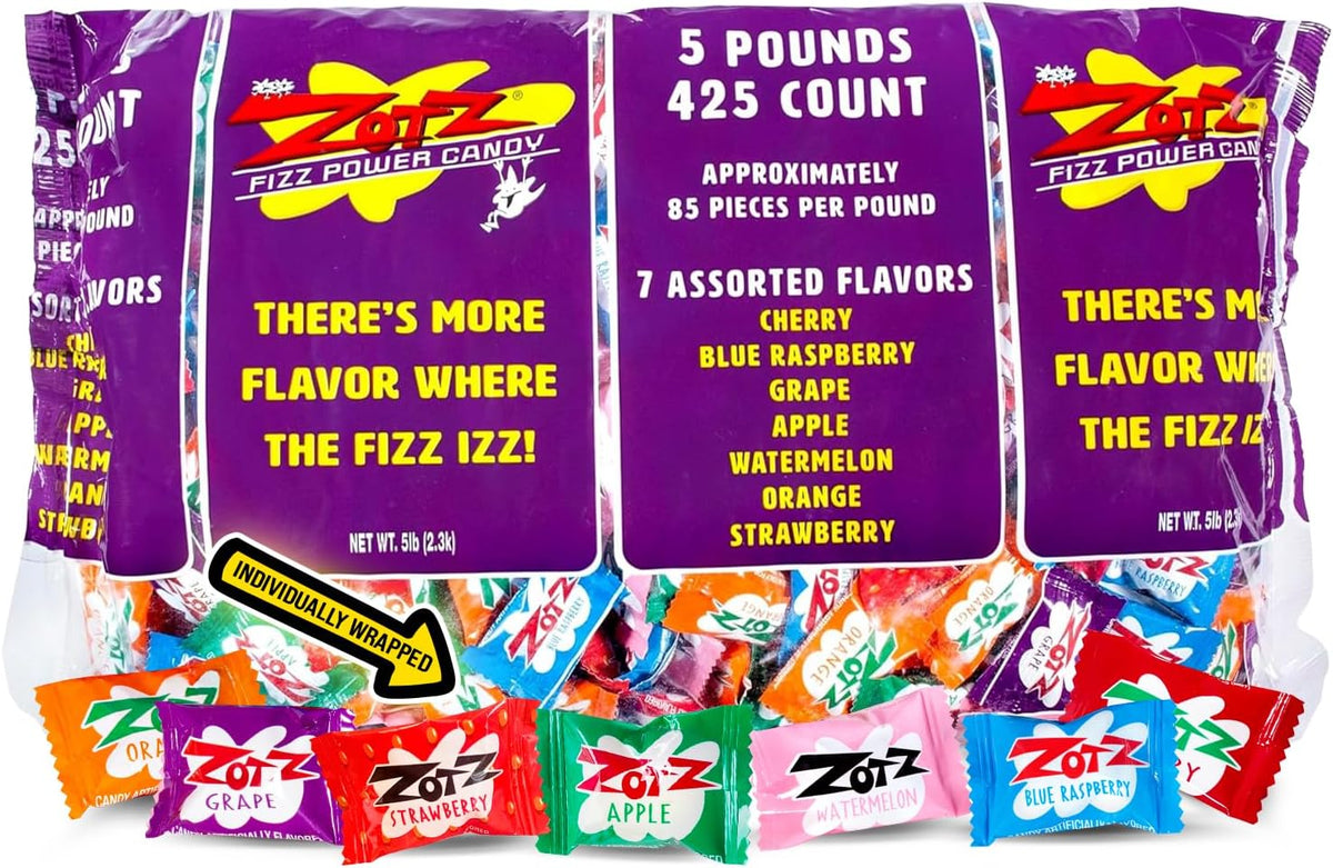 Zotz Fizzy Candy Bag, Assorted Flavors, 100 Count Bag - Image 10