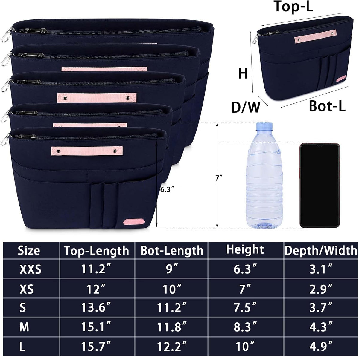 HyFanStr bag organizer with elastic keychain detail