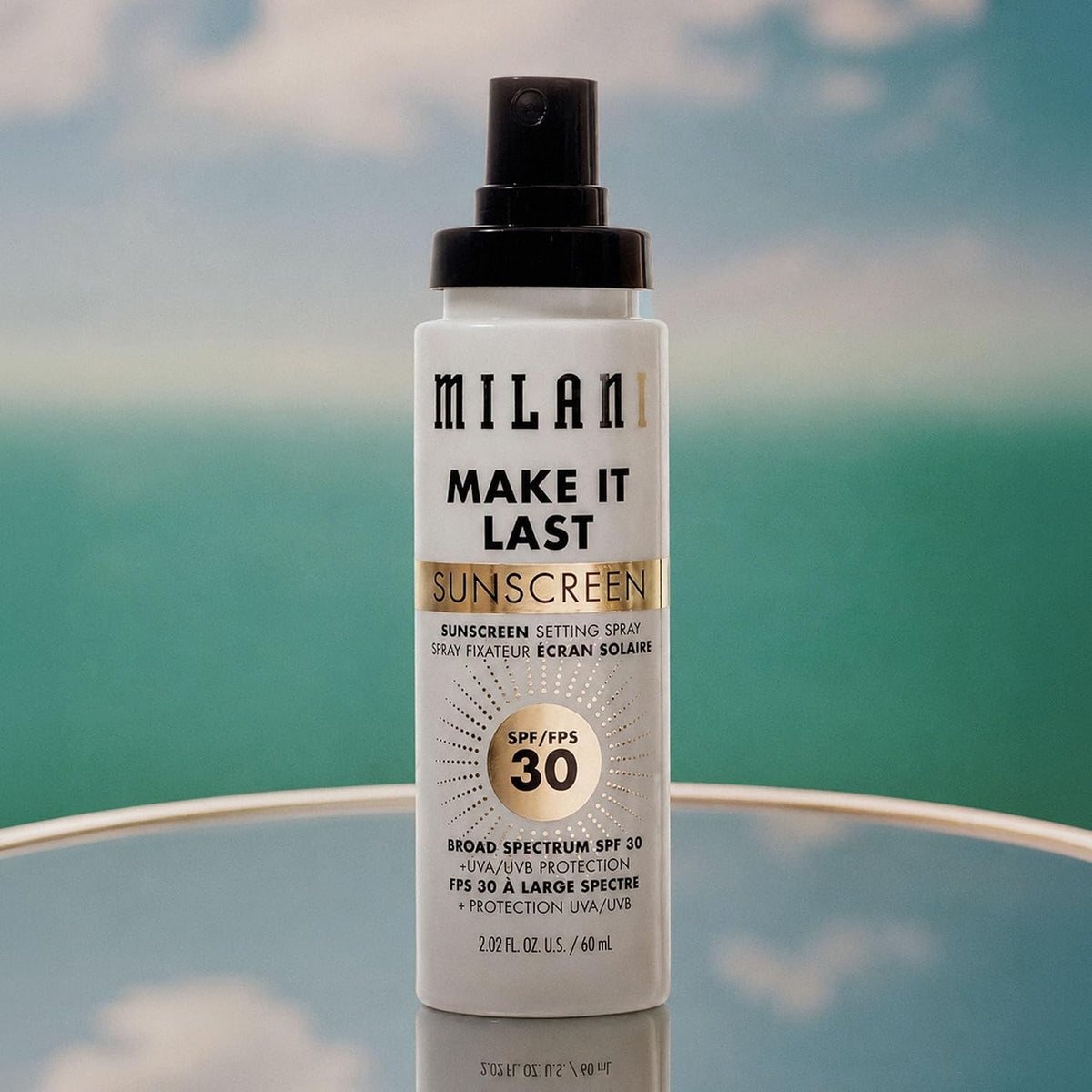Milani antioxidant rich sunscreen face mist lifestyle angle view