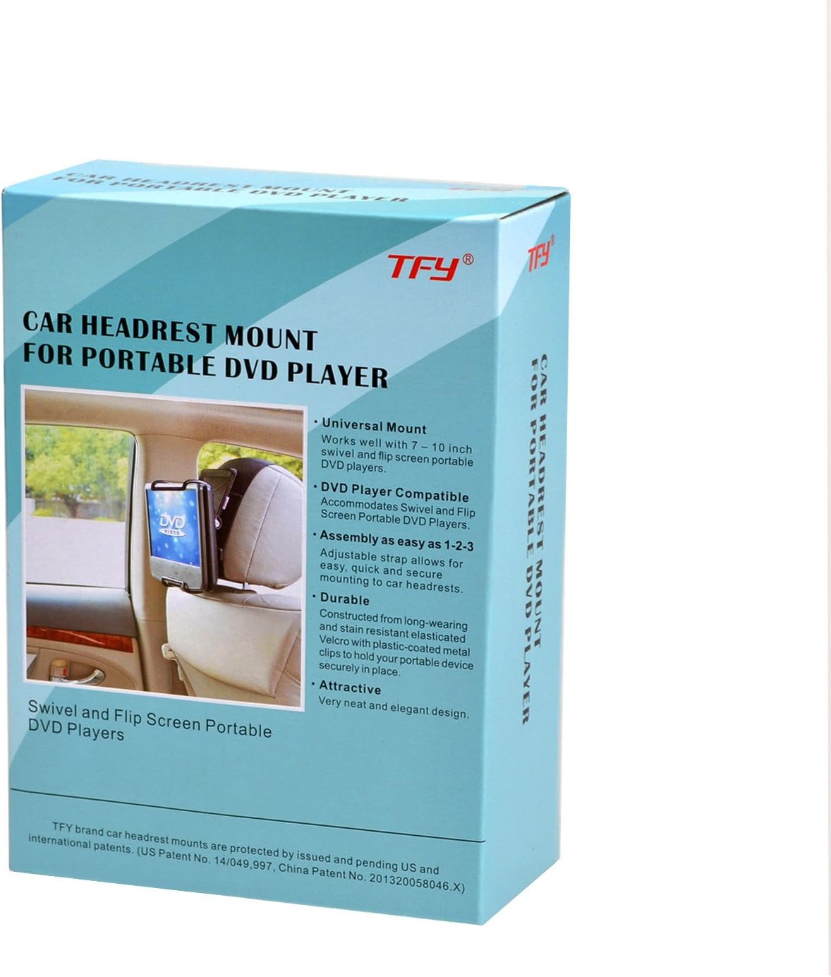 TFY car headrest mount close-up of angle adjustment feature