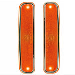 Parts N Go side marker light set front view showing amber lenses and chrome trim