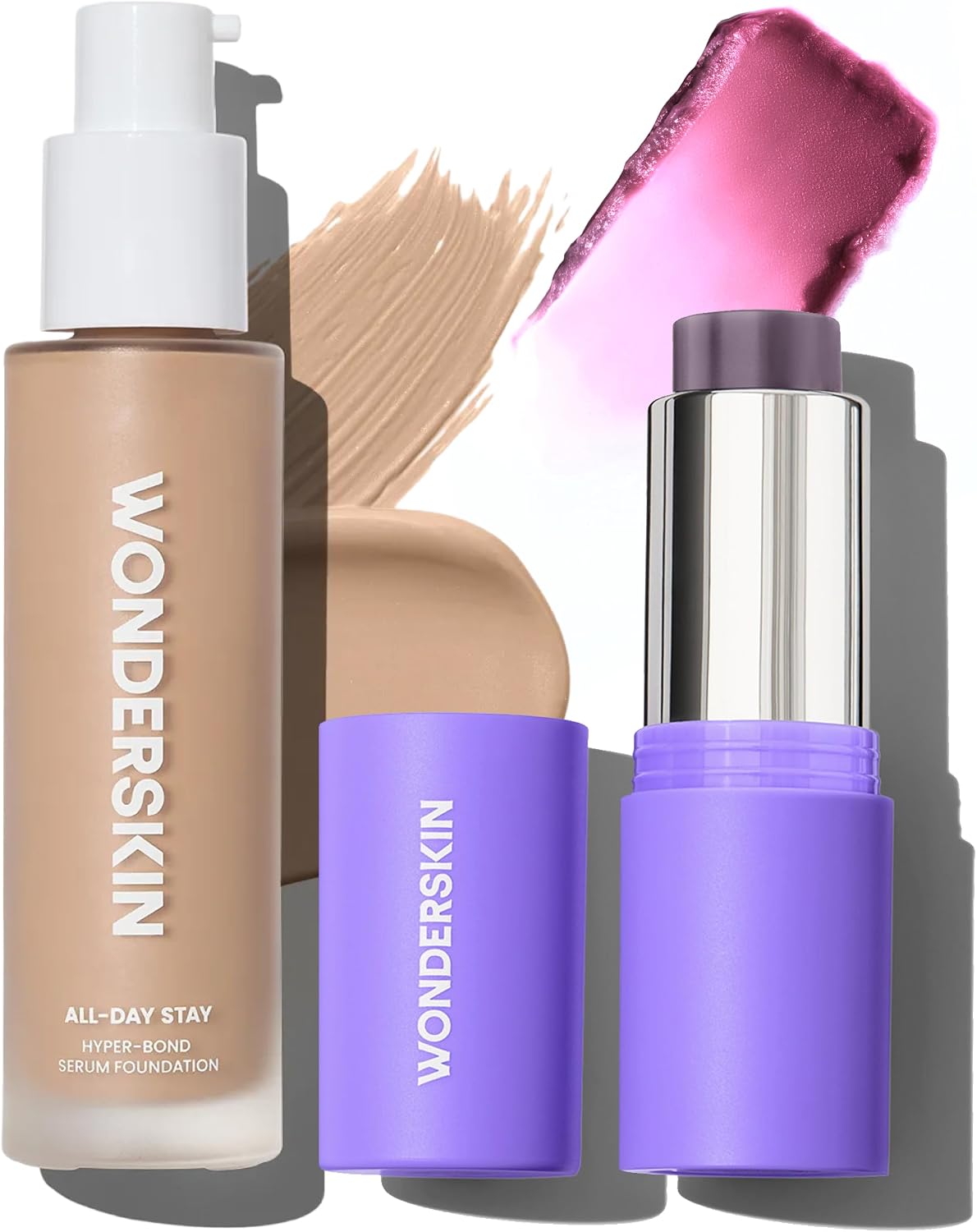 Wonderskin All-Day Stay Set foundation and blush stick front view
